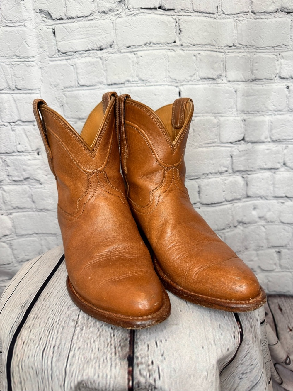 Tecovas women’s Lucy booties Cognac Leather Short Western Boots